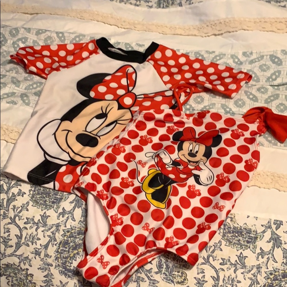 Little girls Minnie Mouse swim suit